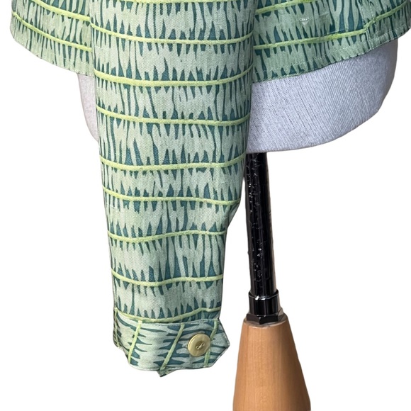 Kay Unger Batik Like Silk Cropped Lined Lightweight Jacket Size 4 - Picture 6 of 12